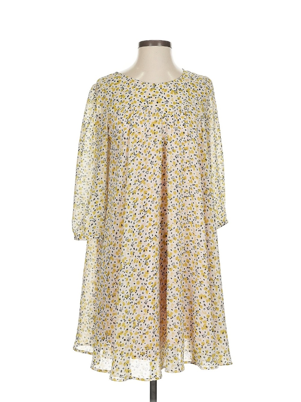 Paper Crown Yellow and Black Floral Print Dress